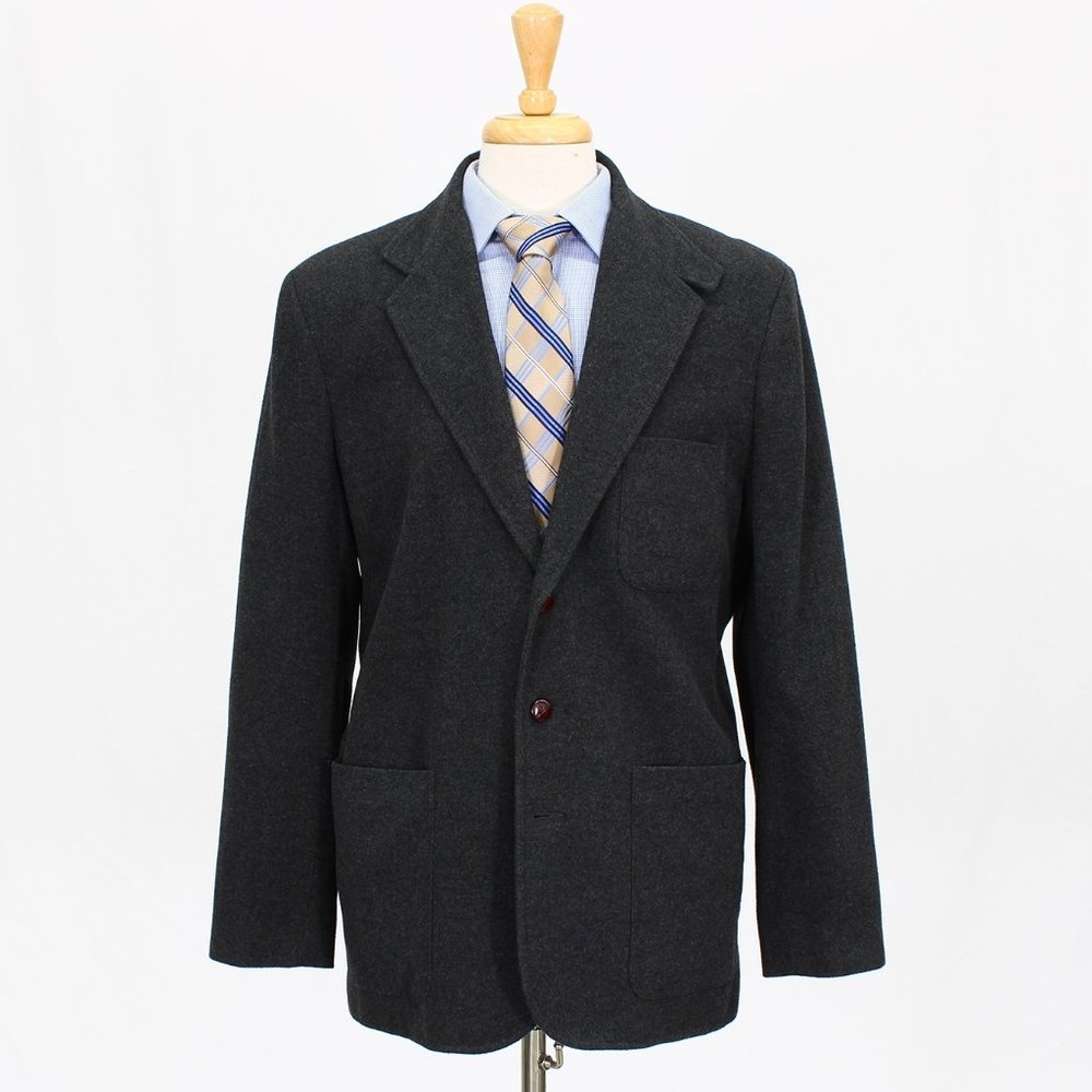 Gap M Gray Wool Elbow Patch Three Button Casual B… - image 1